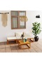 4 Piece Garden Lounge Set with Cushion Cream Solid Acacia Wood