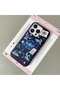 iPhone 16 Pro Compatible Blue Leather Textured Silicone Protects Camera Shock-Absorbing Case Stitch - 2