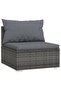 6 Piece Garden Lounge Set with Cushions Poly Rattan Grey - 5