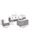 8 Piece Garden Lounge Set with Cushions Poly Rattan Grey - 3