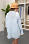 Women's Long Sleeve 100% Cotton Loose Shirt Blue - 26Y 2012 - 5