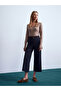 72254 Belted Culotte Trousers-Navy Blue - 4