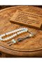 Moonstone Natural Stone Prayer Beads |   Milk White Yakamoz Işıltılı |   Silver Color Tassels - 2
