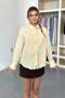 Women's Long Sleeve Tie Detailed Striped Shirt Yellow - 26Y 2123