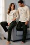 Women's Green Plaid Printed Cute Couple Pajama Set - 2