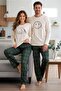 Women's Green Plaid Printed Cute Couple Pajama Set