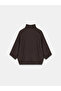 10851 Mock Neck Soft Textured Sweater-Brown - 6