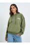 Women Olive Green Oversized Hoodie - 3