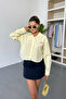 Women's Long Sleeve Accessory Detailed Crop Shirt Yellow - 26Y 2126