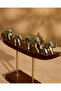 Gold Elephant Sculpture With Wooden Base - 2