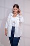 Plus Size Women's Pocket Zipper Shirt White - 4