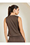 Women Brown Embellished Sleeveless Waistcoat - 4