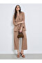 Women Beige Longline Shirt with 3/4 Sleeves - 2