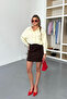 Women's Long Sleeve Single Pocket Loose Shirt Yellow - 26Y 2131 - 4
