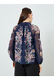 Women Navy Blue Paisley Print Blouse - 4