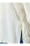 Women White Sheer Shirt with Side Tie Detail - 3