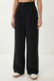 Pleated Woven Palazzo Pants Ldw0010 Black - 3