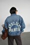 Double Pocket Stonewashed Basic Denim Jacket - 4