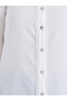 Women White Lace Trim Long Sleeve Shirt - 4