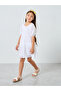 Girls White A-Line Eyelet Mini Dress