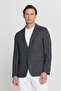 Men's Black Regular Fit Regular Cut Swallow Collar Flared Flap Pocket Blazer Jacket - 3