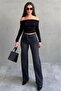 Smoked Wide Leg Women's Trousers Sh351 - 6