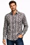 Men’s Snake Print Shirt – Long Sleeve Button-Down Polyester Woven Casual & Party Wear Shirt