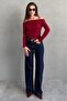Navy Blue Wide Leg Women's Trousers Sh351 - 6