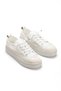Women's white lace detailed lace-up daily sports shoes - 3