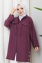 Women's Hooded Jacket with Top Pockets, Wear and Go, Plum Color