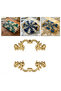 Baroque Patterned Vintage Style Luxury Tray and Presentation Handle 9 cm (2 Pieces) Gold