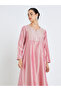 Women Pink Embellished A-Line Jalabiya - 2