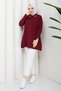 Women's Sleeve Mouth Lace Detailed Mercerized Knitwear Tunic - 4