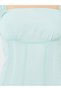 Women Turquoise Sleeveless Fitted Waist Midi Dress - 4