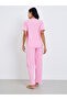 Star Print Round Neck T-Shirt and Pyjama Set - 5