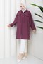 Women's Hooded Jacket with Top Pockets, Wear and Go, Plum Color - 3
