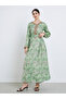 Women Green Floral Printed Embroidered Jalabiya - 3