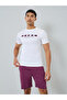 Men White Slogan Print T-Shirt and Shorts Pyjama Set - 2