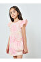 Girls Pink A-Line Mini Dress with Ruffle Sleeves - 2