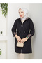 Leopard Print Inside Detail K Hooded Elastic Waist Trench Coat Mde905010 - 6