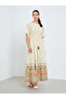 Women Cream Floral Printed A-Line Maxi Dress - 3