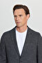 Men's Black Regular Fit Regular Cut Swallow Collar Flared Flap Pocket Blazer Jacket - 4