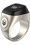 Smart Tasbih Zikr Ring- Muslim Prayer- Prayer Timing Reminder OLED Display 18mm Silver - 2