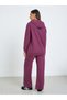 Women Purple Hoodie and Wide Leg Pants Co-Ords - 5