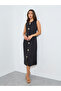 Women Black Sleeveless Shift Midi Dress - 3