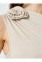 Women Beige One Shoulder Neck Bodycon Maxi Dress - 5