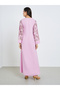 Women Pink Printed Crepe A-Line Jalabiya - 5