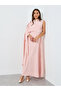 Women Pink Cape Long Sleeves A-Line Maxi Dress