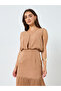Women Beige Sleeveless Sheath Midi Dress - 2