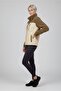 Women's Beige Zippered Winter Sweatshirt - with Pockets - 2